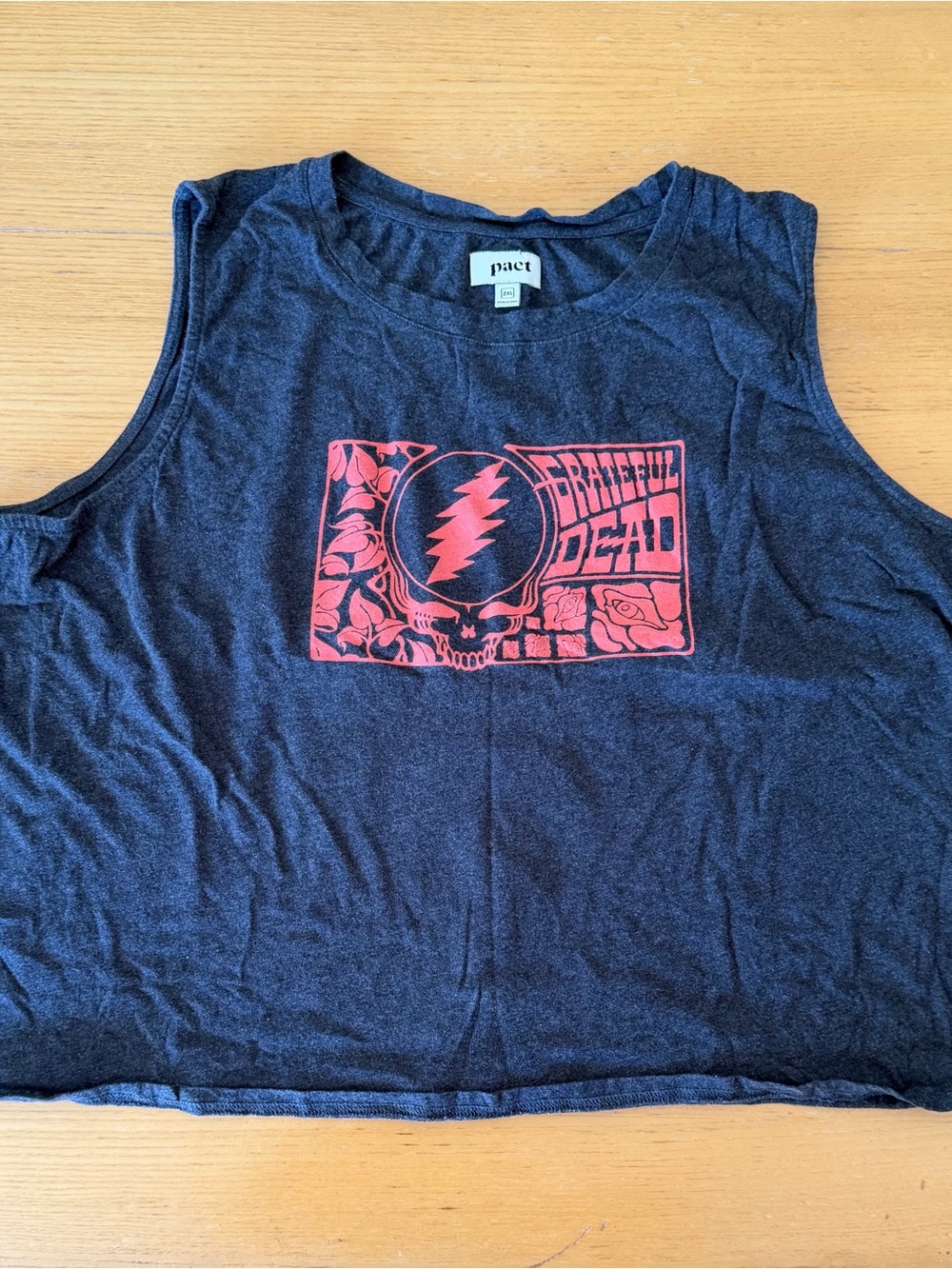 Pact Graphic Tank Top with Red Grateful Dead Logo 2XL